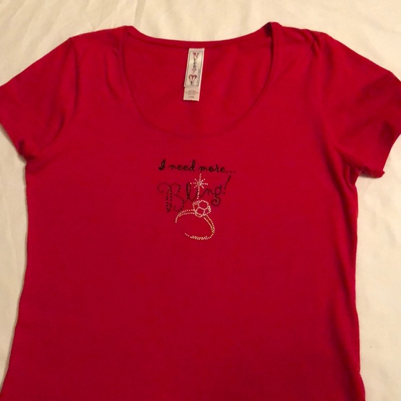 Pajamas womens new size XL cotton MCC Sportswear "I Need More Bling" cap sleeves - Picture 3 of 4